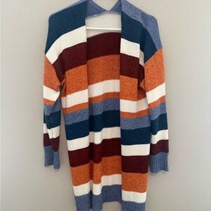 Striped Multicolor Women's Cardigan Sweater